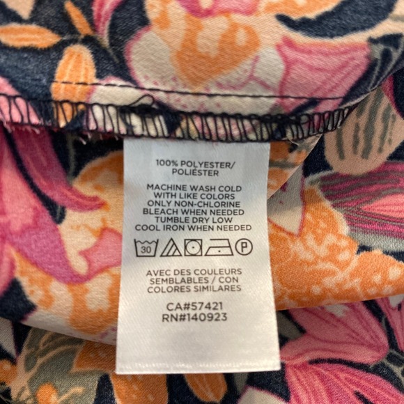 LOFT Floral Midi Dress - Pink, Orange, Black - Picture 4 of 8